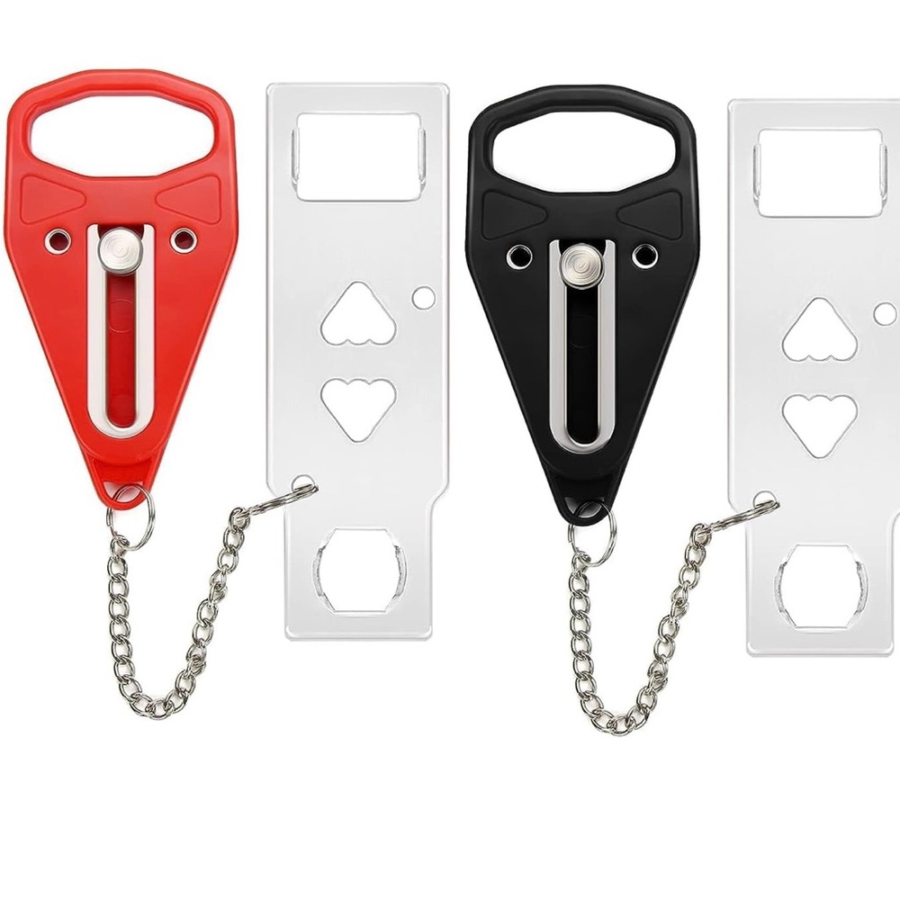 Red and Black Portable Door Lock